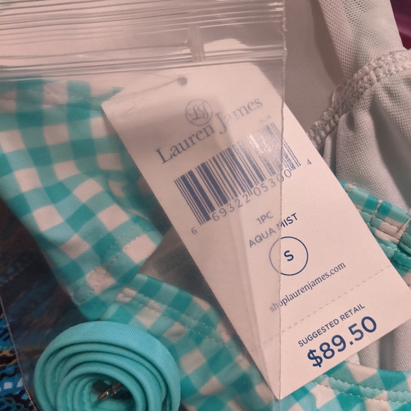 ✅️ NWT. Lauren James Aqua Mist Gingham - Picture 8 of 8